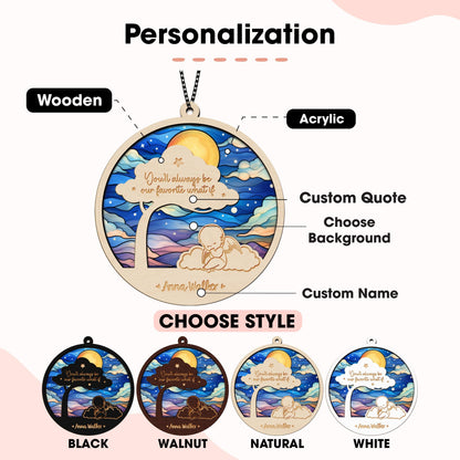 Netecom Personalized Angel Baby Memorial Suncatcher – Infant Loss Remembrance Gift, Miscarriage Keepsake, Baby Sympathy Window Hanging