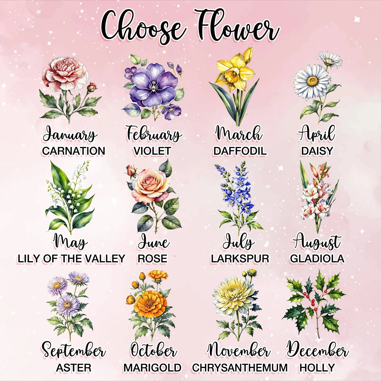 Netecom Personalized Grandma Garden Wooden Frame Birth Month Flower Sign Custom Nana Gift Mother’s Day Wall Art Keepsake