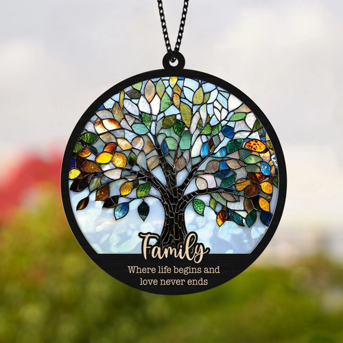 Netecom Personalized Tree of Life Suncatcher – Custom Family Window Decor, Meaningful Family Gift, Mother’s Day Keepsake