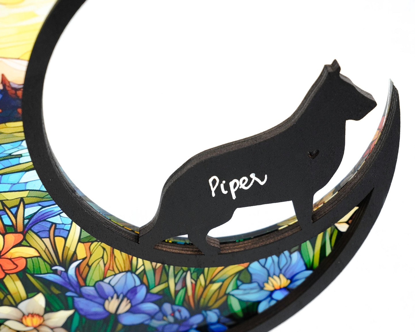 Netecom Personalized Weimaraner Memorial Suncatcher, Pet Loss Gift, Rainbow Bridge Ornament for Dog Mom, Custom Dog Memorial Decoration