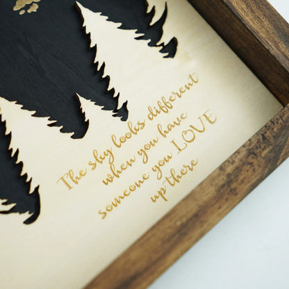 Netecom Personalized Memorial Wooden Frame Remembrance Sign for Loss of Dad Mom, Custom Gift