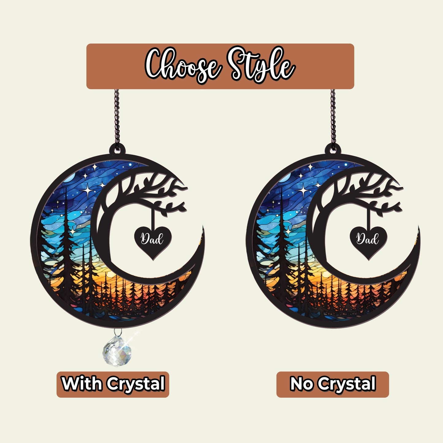 Netecom Loss of Family Crystal Suncatcher Personalized – Memorial Sympathy Gift for Loss of Dad, Father in Heaven, Remembrance Keepsake