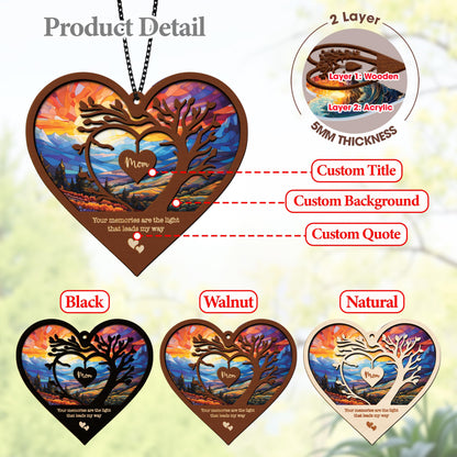 Netecom Personalized Memorial Suncatcher – Sympathy Gift, Remembrance Keepsake, Loss of Mom Family, Bereavement Window Hanging