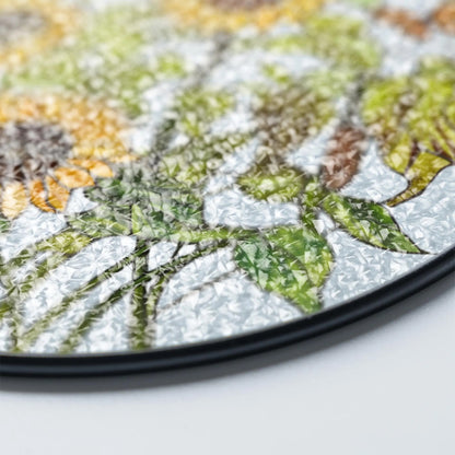 Netecom 8" Sunflower Stained Glass Suncatcher – Floral Window Hanging Decor, Sunflower Ornament Gift for Home and Garden Lovers