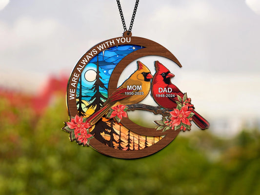 Netecom Sympathy Memorial Suncatcher – Personalized Gift for Loss of Dad and Mom, Remembrance Ornament