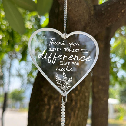 Netecom Personalized Thank You Crystal Suncatcher, Custom Appreciation Gift for Teacher, Coworker, Mentor, Retirement Ornament