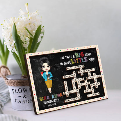 Netecom Personalized Teacher Appreciation Scrabble Frame Custom Student Name Sign Teacher Gift for Classroom Teacher Keepsake Kindergarten Teacher Gift