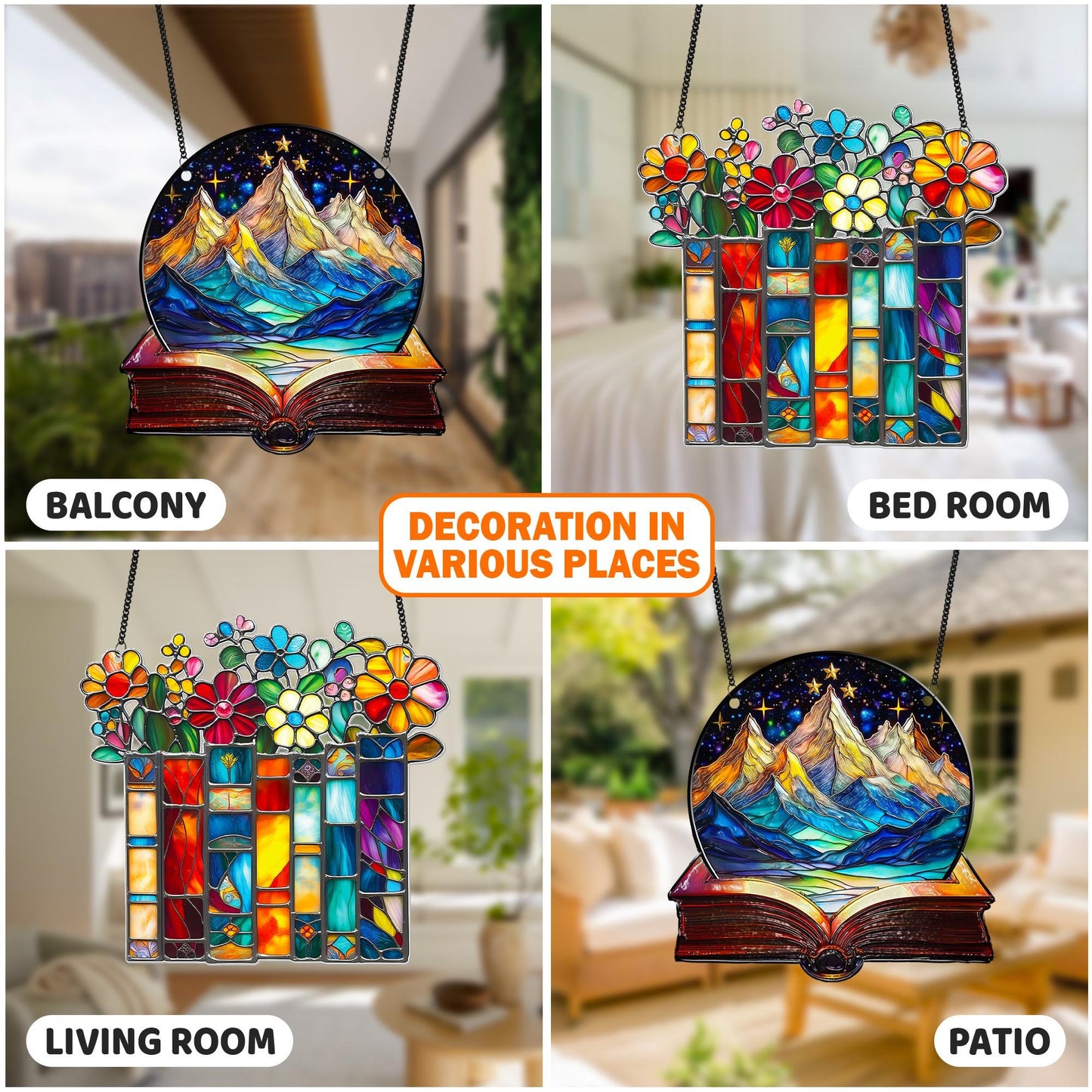 Netecom Birth Month Flower Suncatcher – Personalized Grandma’s Garden Gift, Mother’s Day Window Hanging, Home Decor for Grandma