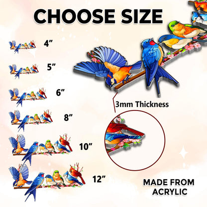 Netecom Colorful Bird Acrylic Suncatcher – Faux Stained Glass Window Hanging, Rainbow Bird Ornament for Nature and Bird Lovers
