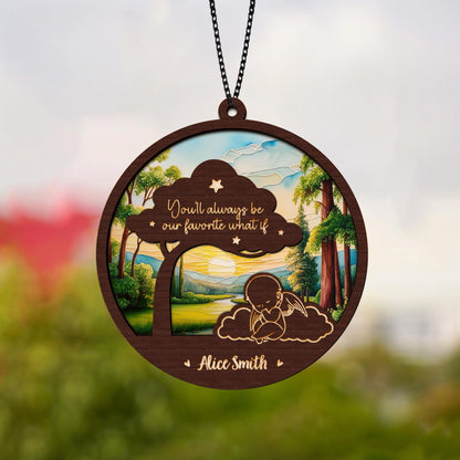Netecom Personalized Angel Baby Memorial Suncatcher – Infant Loss Remembrance Gift, Miscarriage Keepsake, Baby Sympathy Window Hanging