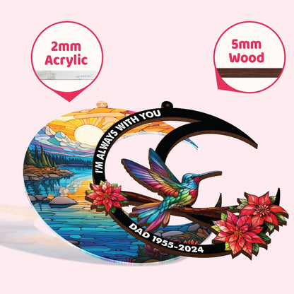 Netecom Personalized Memorial Suncatcher – Custom Sympathy Gift for Loss of Loved One, In Loving Memory Keepsake