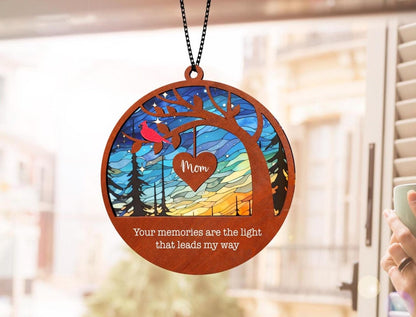 Netecom Mom Remembrance Suncatcher – Memorial Gift for Loss, Mother in Heaven Sympathy Ornament, Family Loss Keepsake, Mother-in-Law Memorial Gift