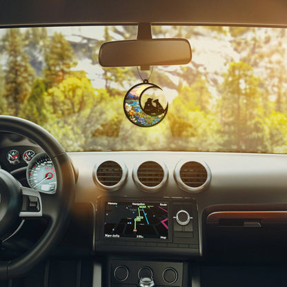 Netecom Personalized Pet and Man Memorial Suncatcher – Dog Loss Sympathy Ornament, Pet Passing Light Catcher, Dog Dad Remembrance Gift, Dog Lover Wall Hanging