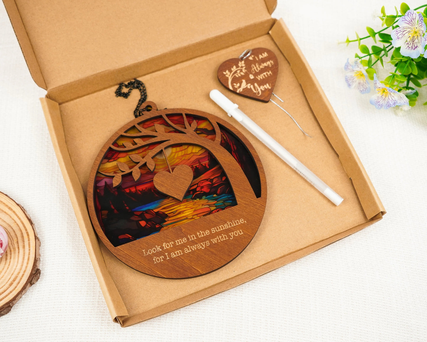 Netecom Personalized Memorial Suncatcher – Sympathy Window Ornament for Loss of Father, Family Bereavement Gift, Father in Heaven Remembrance