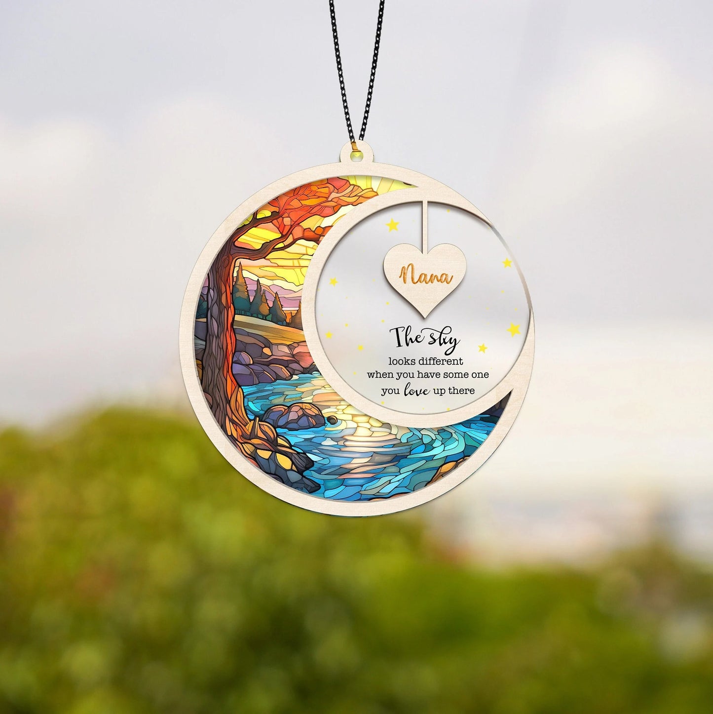 Netecom Personalized Memorial Suncatcher – Sympathy Gift for Loss of Mom Dad, In Loving Memory Keepsake, Bereavement for Parents