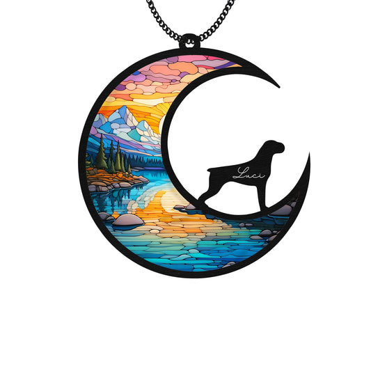 Netecom 6" Boxer Dog Memorial Suncatcher – Personalized Pet Loss Sympathy Gift, Custom Dog Name Remembrance Ornament for Boxer Lovers