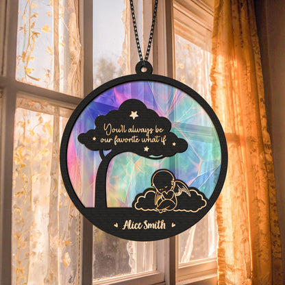 Netecom Personalized Angel Baby Memorial Suncatcher – Infant Loss Remembrance Gift, Miscarriage Keepsake, Baby Sympathy Window Hanging
