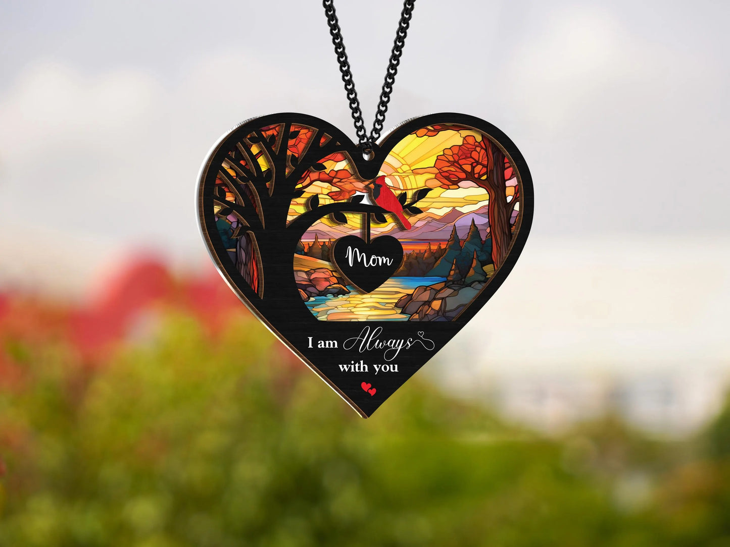 Netecom Memorial Cardinal Suncatcher – Loss of Mom Sympathy Gift, In Loving Memory, Bereavement Remembrance Gift for Mother