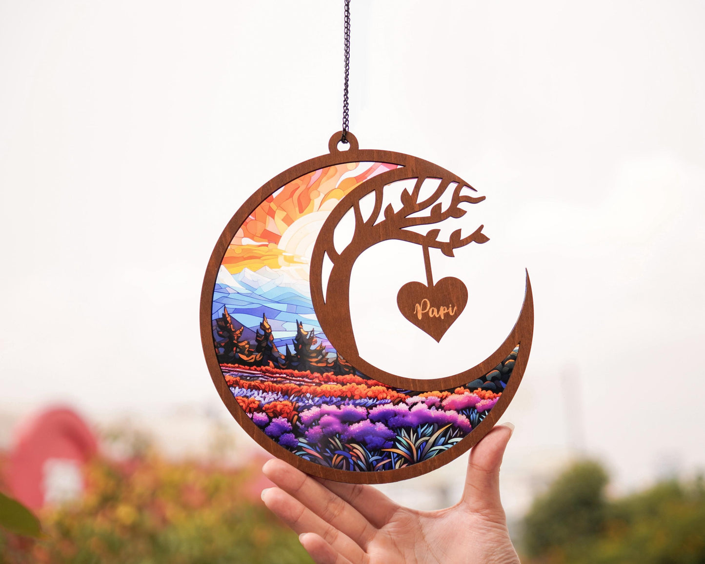 Netecom Loss of Family Crystal Suncatcher Personalized – Memorial Sympathy Gift for Loss of Dad, Father in Heaven, Remembrance Keepsake