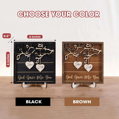 Netecom Personalized Couple Wooden Sign Custom Names Wood Frame Anniversary Wedding Gift Romantic Home Decor for Couples