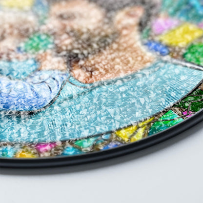 Netecom Personalized Dad Gift – Custom Stained Glass Suncatcher,  Father’s Day Birthday Christmas for Dad Men, Photo Window Hanging Keepsake