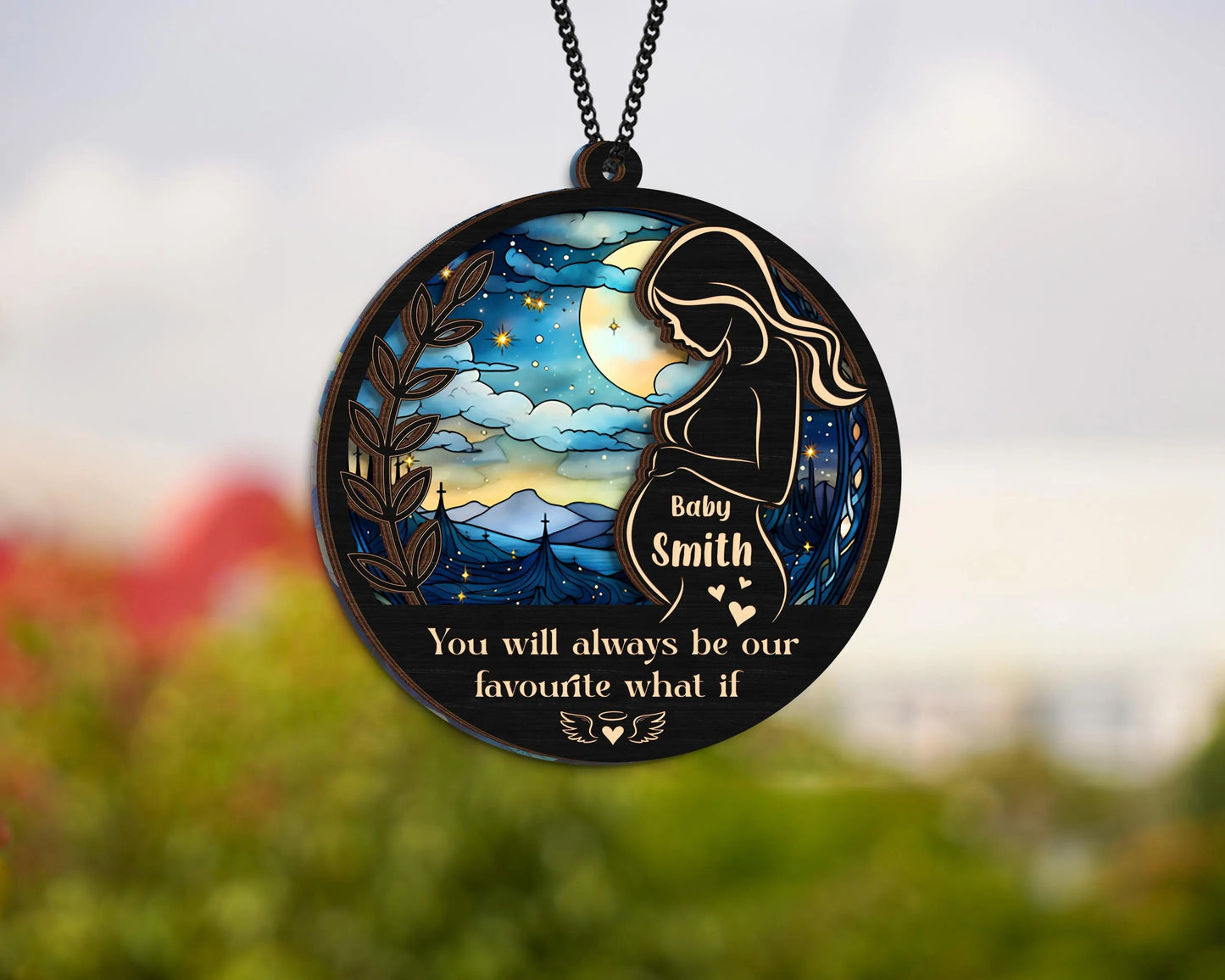 Netecom Personalized Angel Baby Memorial Suncatcher – Infant Loss Remembrance Gift, Miscarriage Tribute Ornament, Stillborn Sympathy Keepsake