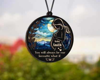 Netecom Personalized Angel Baby Memorial Suncatcher – Infant Loss Remembrance Gift, Miscarriage Tribute Ornament, Stillborn Sympathy Keepsake