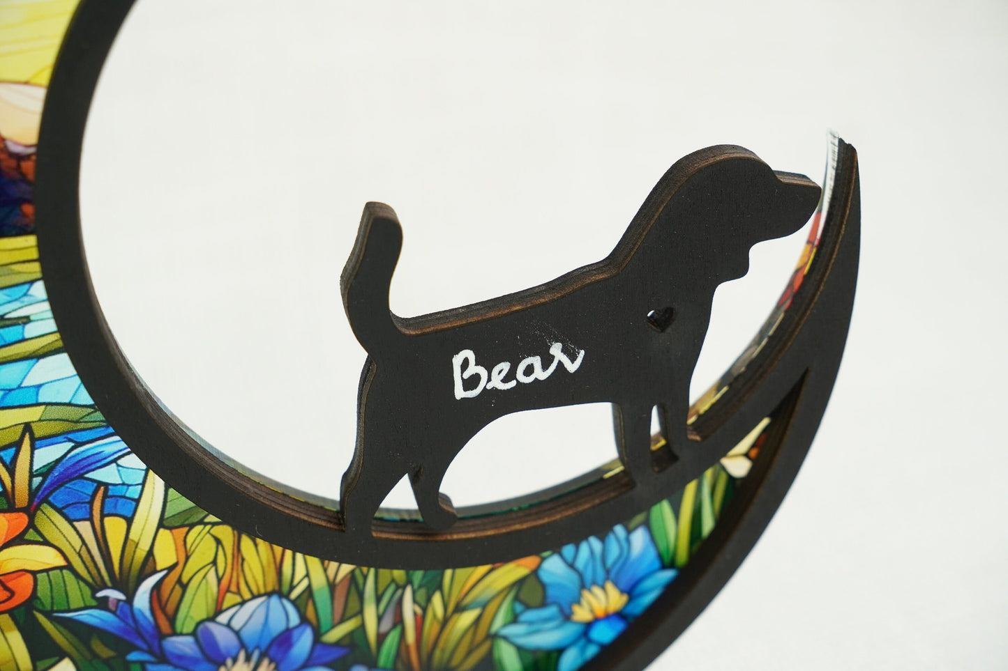 Netecom Personalized Beagle Memorial Suncatcher – Custom Pet Loss Remembrance Gift, Dog Memorial Ornament, Beagle Lover Window Hanging, Car Hanging