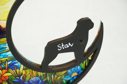 Netecom Rottweiler Dog Memorial Suncatcher – Personalized Pet Loss Sympathy Gift, Dog Remembrance Ornament, Acrylic Stained Glass Window Hanging