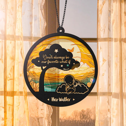 Netecom Personalized Angel Baby Memorial Suncatcher – Infant Loss Remembrance Gift, Miscarriage Keepsake, Baby Sympathy Window Hanging