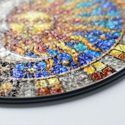 Netecom Celestial Sun & Moon Stained Glass Suncatcher Window Hanging, Night Sky Light Catcher, Starry Cosmic Home Decor Gift