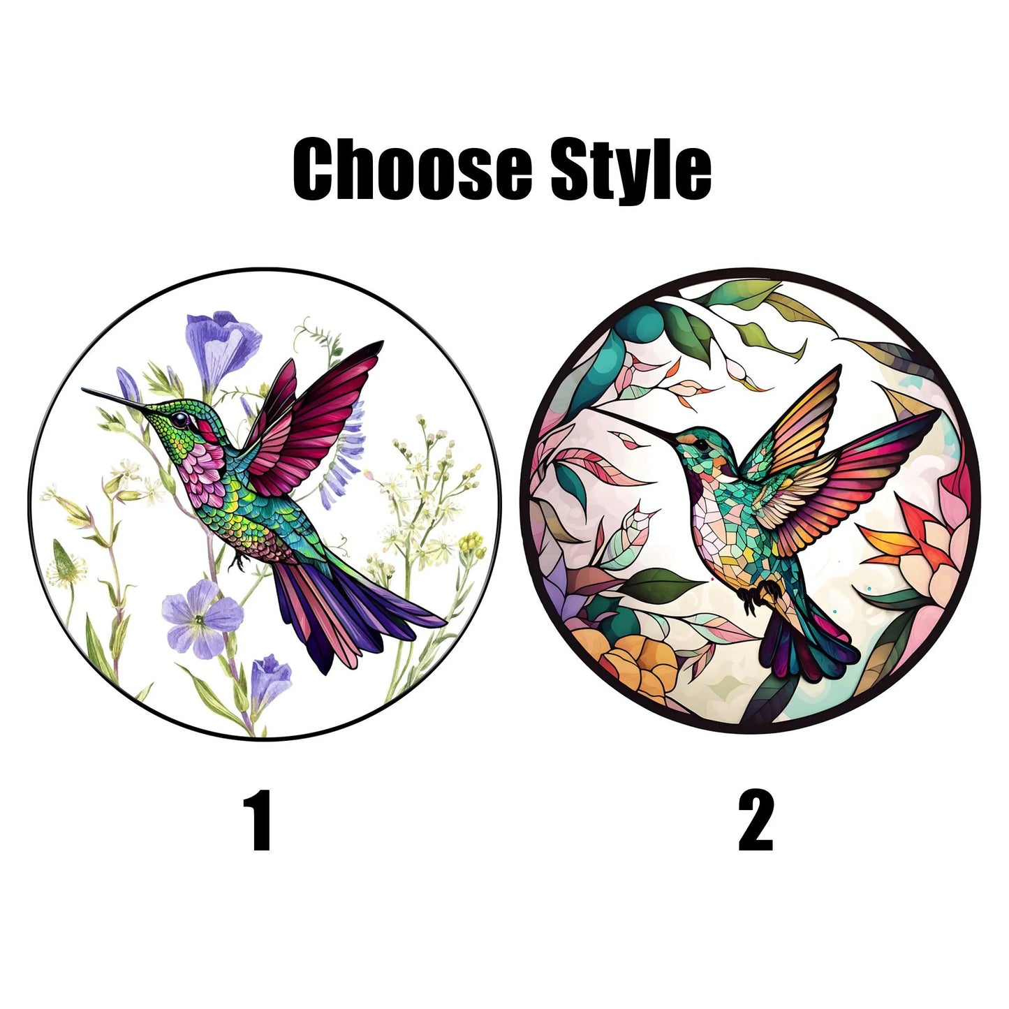 Netecom 8" Hummingbird Stained Glass Suncatcher – Bird Lover Gift, Window Hanging, Mothers Day Gift, Bird Wall Art, Grandma Gift, Nature Decor
