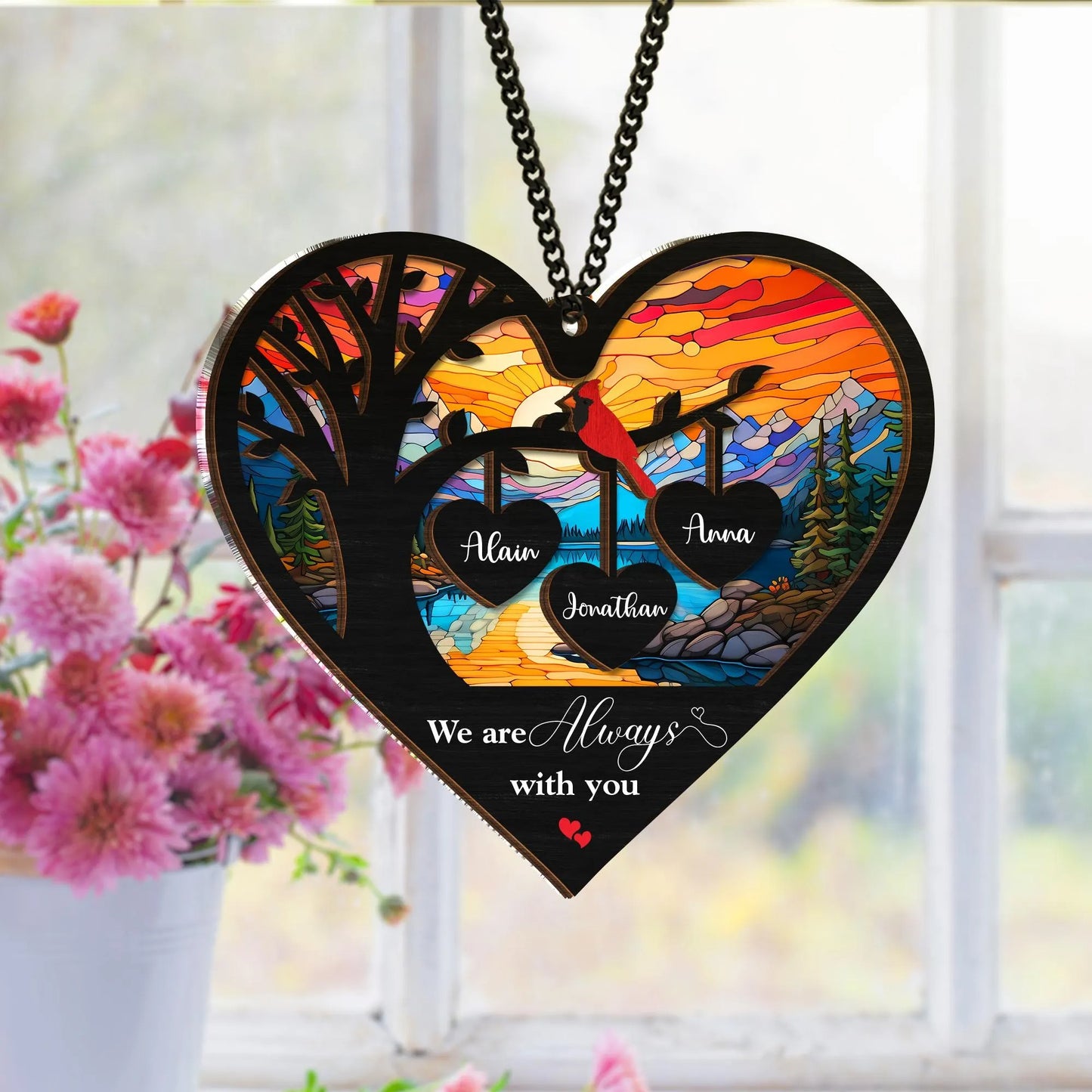 Netecom Memorial Cardinal Suncatcher – Loss of Mom Sympathy Gift, In Loving Memory, Bereavement Remembrance Gift for Mother