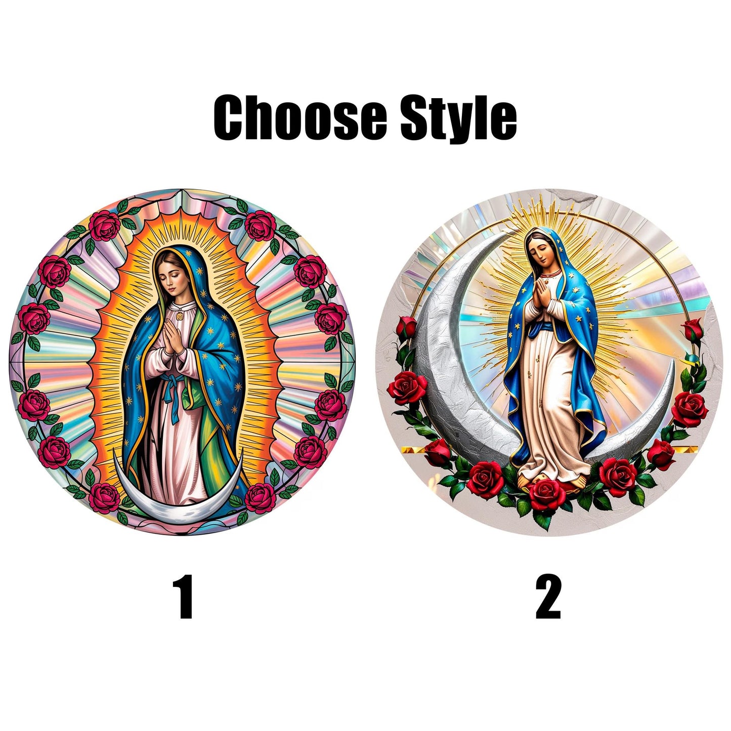 Netecom Our Lady of Guadalupe Stained Glass Window Hanging – Mexican Mom Gift, Latin Culture Art, Mother’s Day Tribute for Mom Grandmothers
