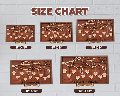 Netecom Personalized Family Tree Wood Sign Custom Grandkids Names with Hanging Hearts Love Grows Here Decor Mother’s Day Gift for Mom
