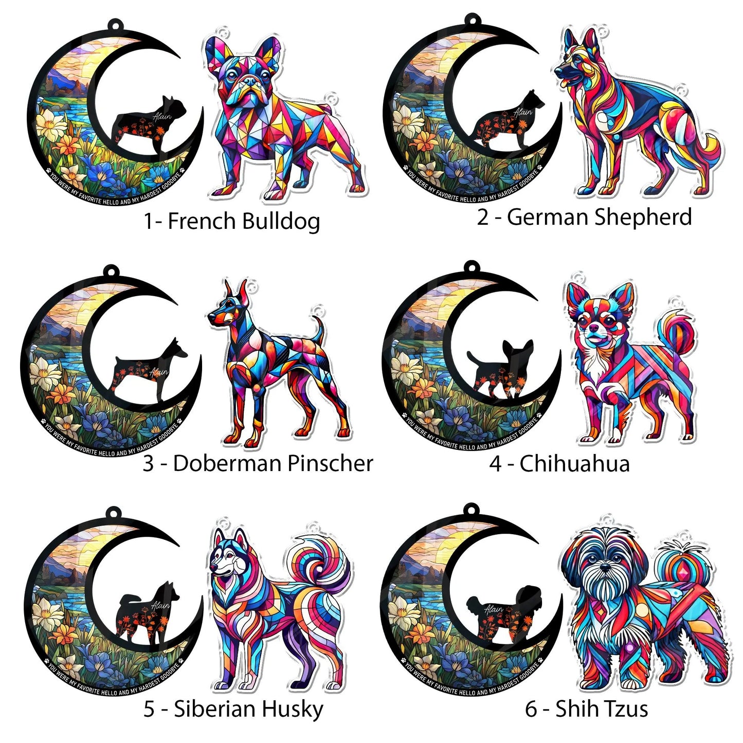 Netecom Combo 2 Labrador Retriever Memorial Suncatchers – Dog Remembrance Keepsake, Loss of Dog Memorial Ornament, Labrador Decor, Window Hanging