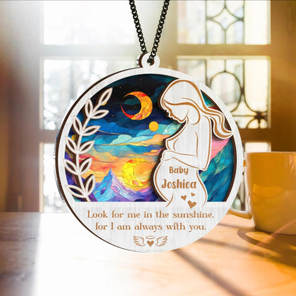 Netecom Personalized Angel Baby Memorial Suncatcher – Infant Loss Remembrance Gift, Miscarriage Tribute Ornament, Stillborn Sympathy Keepsake
