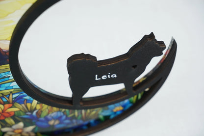 Netecom Akita Dog Memorial Suncatcher – Personalized Pet Loss Gift, Custom Name Remembrance Ornament, Akita Lover Sympathy Gift, Wall and Window Hanging