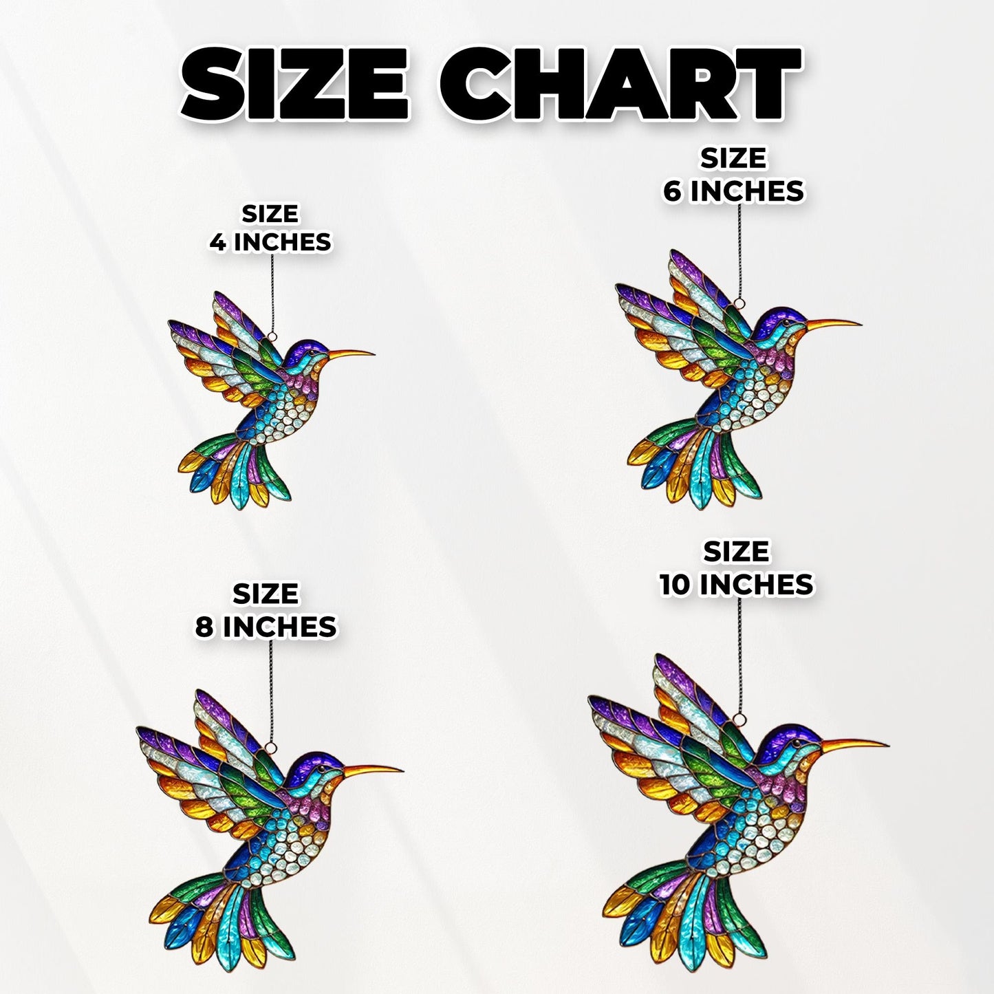 Netecom Hummingbird Acrylic Suncatcher Window Hanging, Colorful Bird Wildflower Decor, Nature Lover Gift