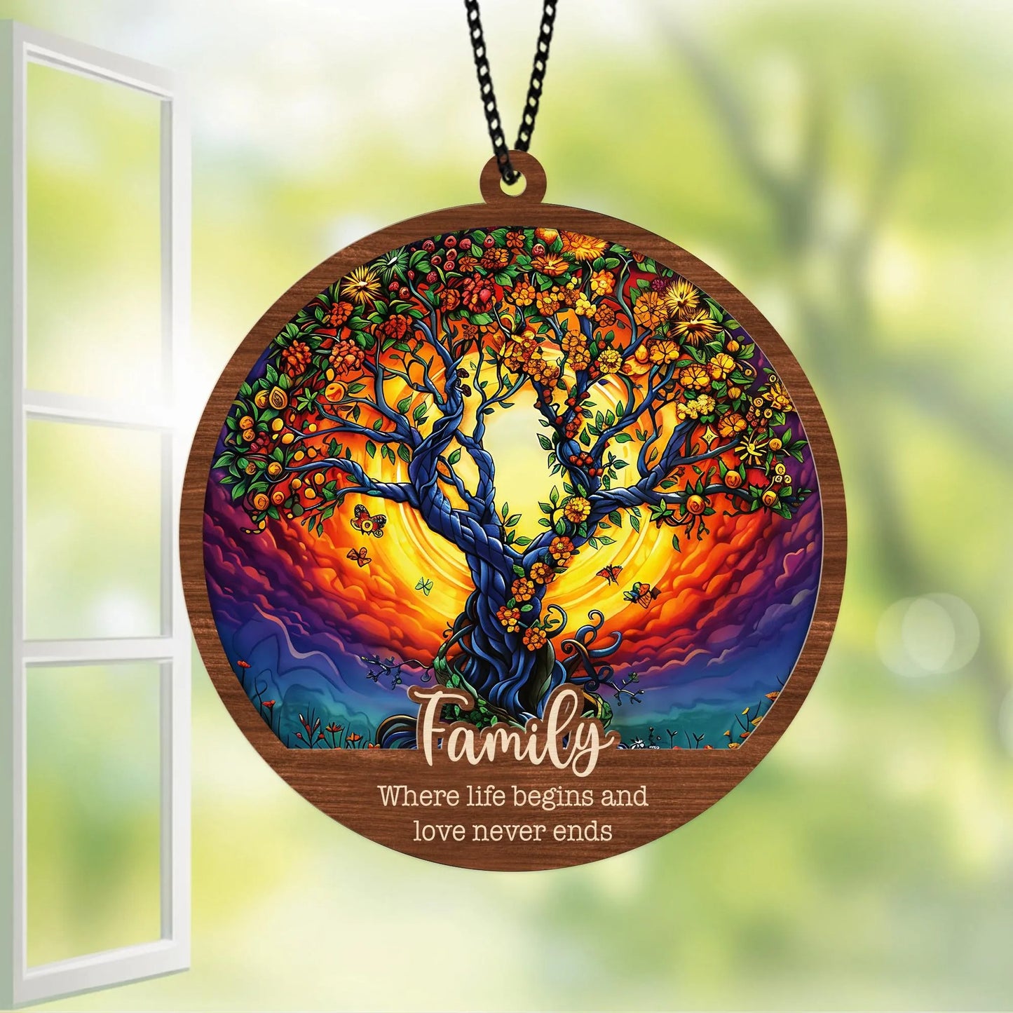 Netecom Personalized Tree of Life Suncatcher – Custom Family Window Decor, Meaningful Family Gift, Mother’s Day Keepsake