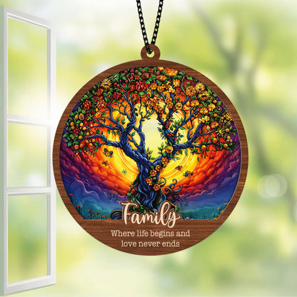 Netecom Personalized Tree of Life Suncatcher – Custom Family Window Decor, Meaningful Family Gift, Mother’s Day Keepsake