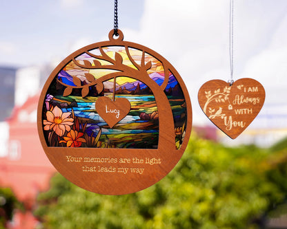Netecom Personalized Memorial Suncatcher – Sympathy Window Ornament for Loss of Father, Family Bereavement Gift, Father in Heaven Remembrance