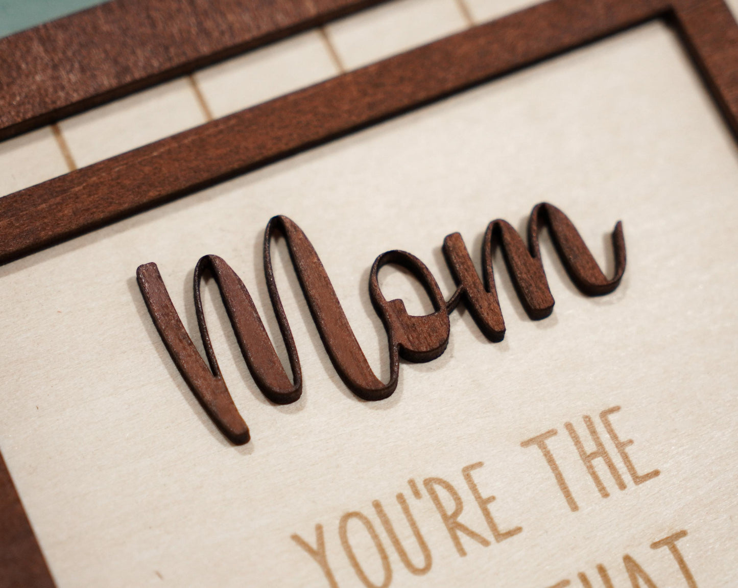 Netecom Personalized Mom Puzzle Wooden Frame Piece That Holds Us Together Sign Mother’s Day Gift for Mom Custom Family Name Keepsake