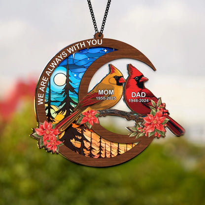 Netecom Personalized Cardinal Memorial Suncatcher – Loss of Dad Sympathy Gift, Father in Heaven Tribute