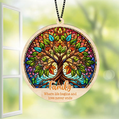 Netecom Personalized Tree of Life Suncatcher – Custom Family Window Decor, Meaningful Family Gift, Mother’s Day Keepsake