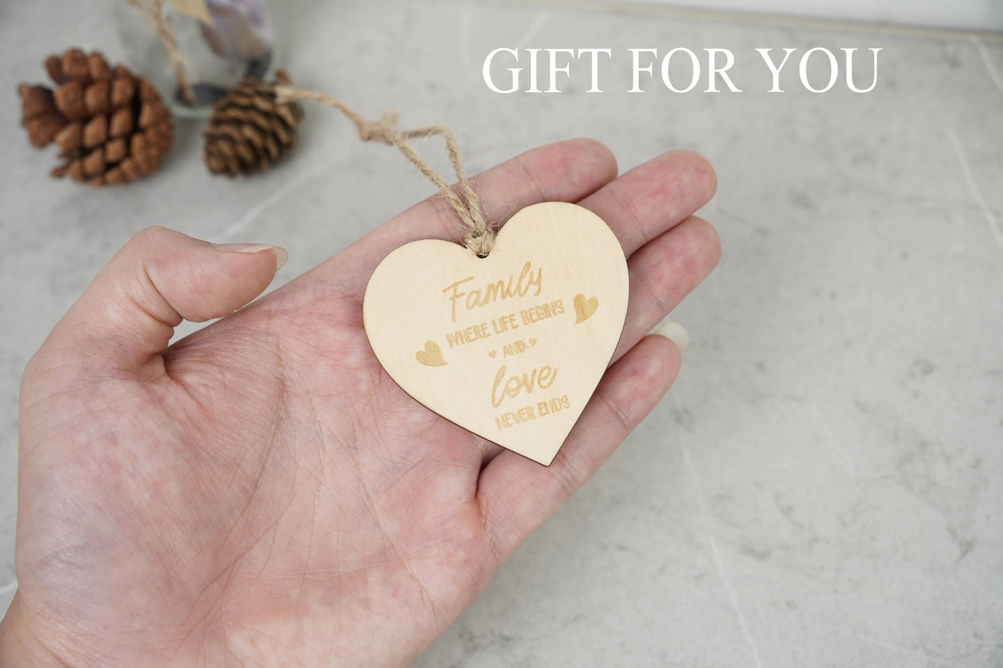 Netecom Personalized Family Tree Wood Sign Custom Grandkids Names with Hanging Hearts Love Grows Here Decor Mother’s Day Gift for Mom