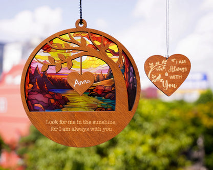 Netecom Personalized Memorial Suncatcher – Sympathy Window Ornament for Loss of Father, Family Bereavement Gift, Father in Heaven Remembrance