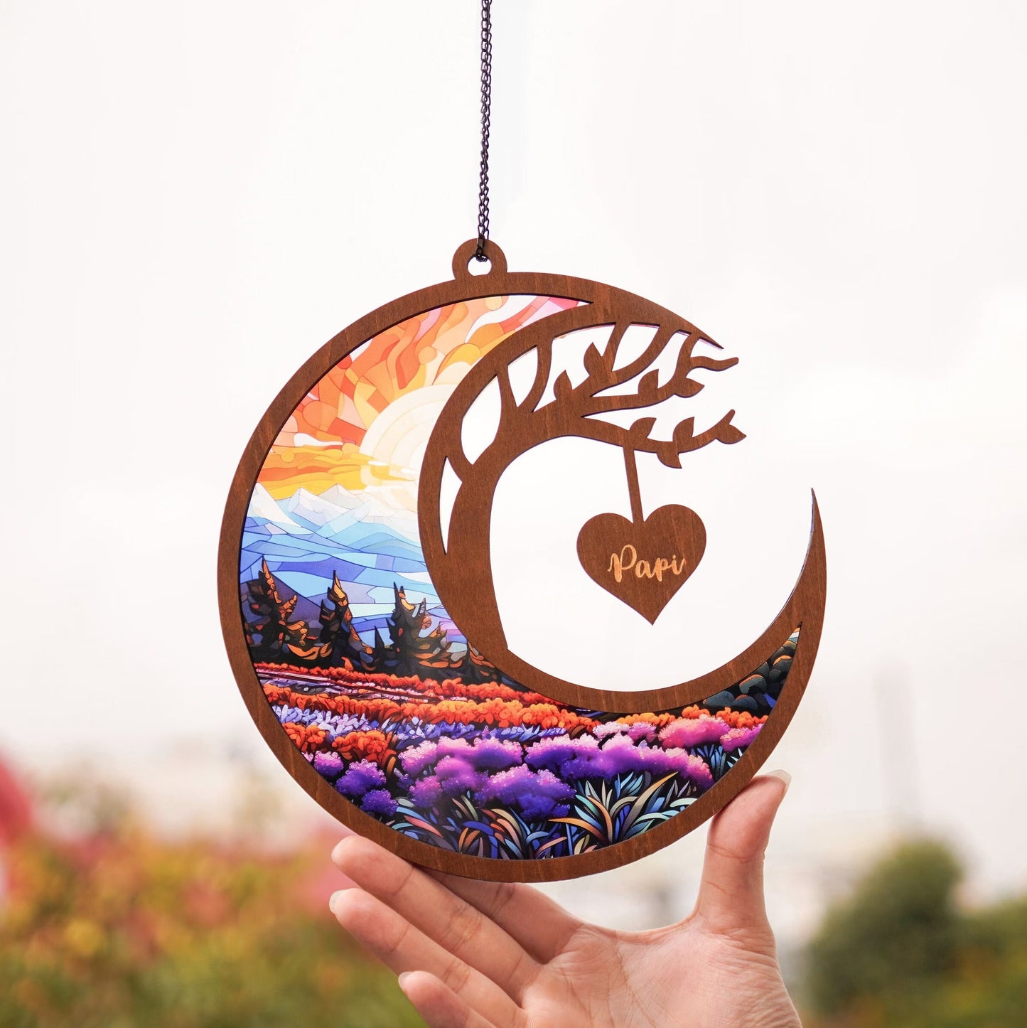 Netecom Personalized Memorial Suncatcher – Sympathy Gift for Loss of Parent, In Loving Memory Keepsake, Family Bereavement Window Hanging