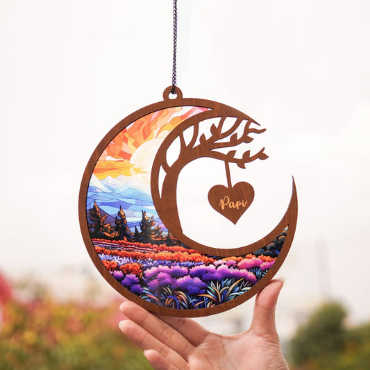 Netecom Personalized Memorial Suncatcher – Sympathy Gift for Loss of Parent, In Loving Memory Keepsake, Family Bereavement Window Hanging