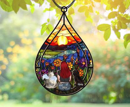 Netecom Personalized Dog Memorial Suncatcher – Teardrop Ornament for Pet Loss, Sympathy Gift for Dog Passing